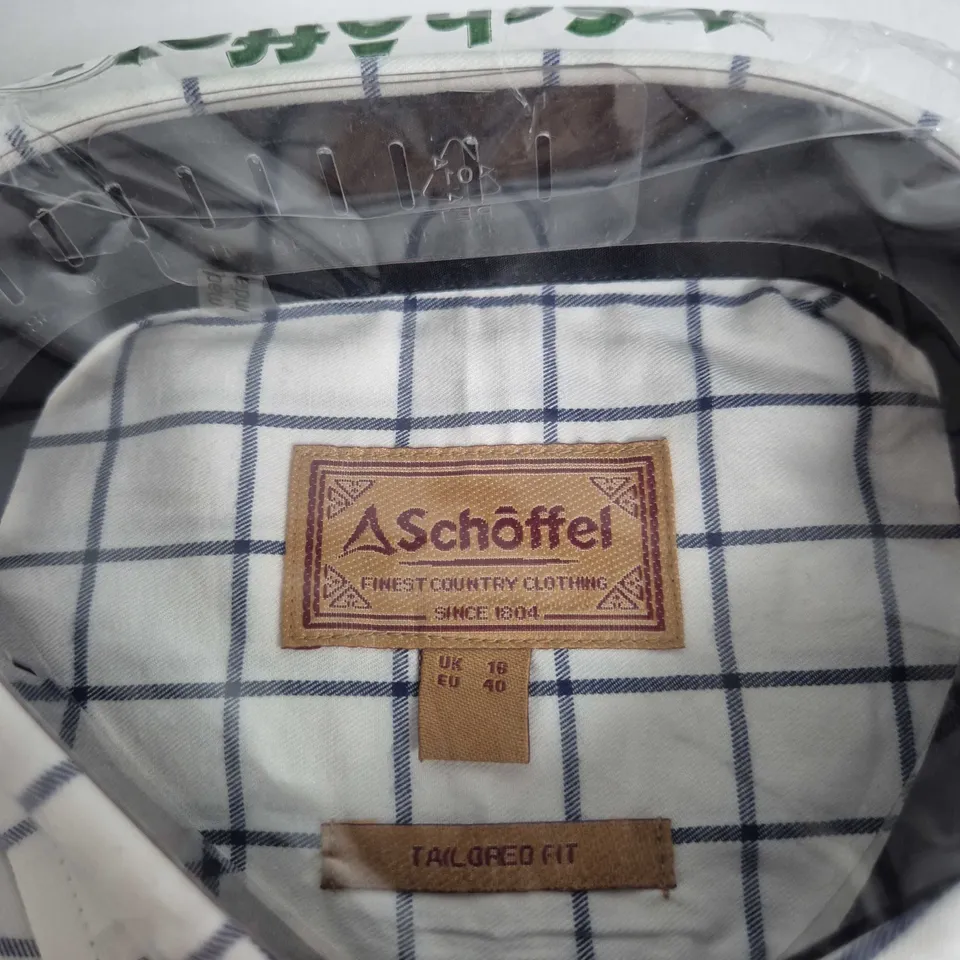 SCHÖFFEL HALESWORTH TAILORED SHIRT – BLUE CHECK, MEN'S UK 16