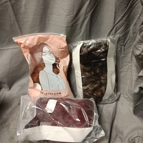 APPROXIMATELY 15 ASSORTED HAIR CARE PRODUCTS INCLUDING WIGS, EXTENSIONS AND BRAIDS