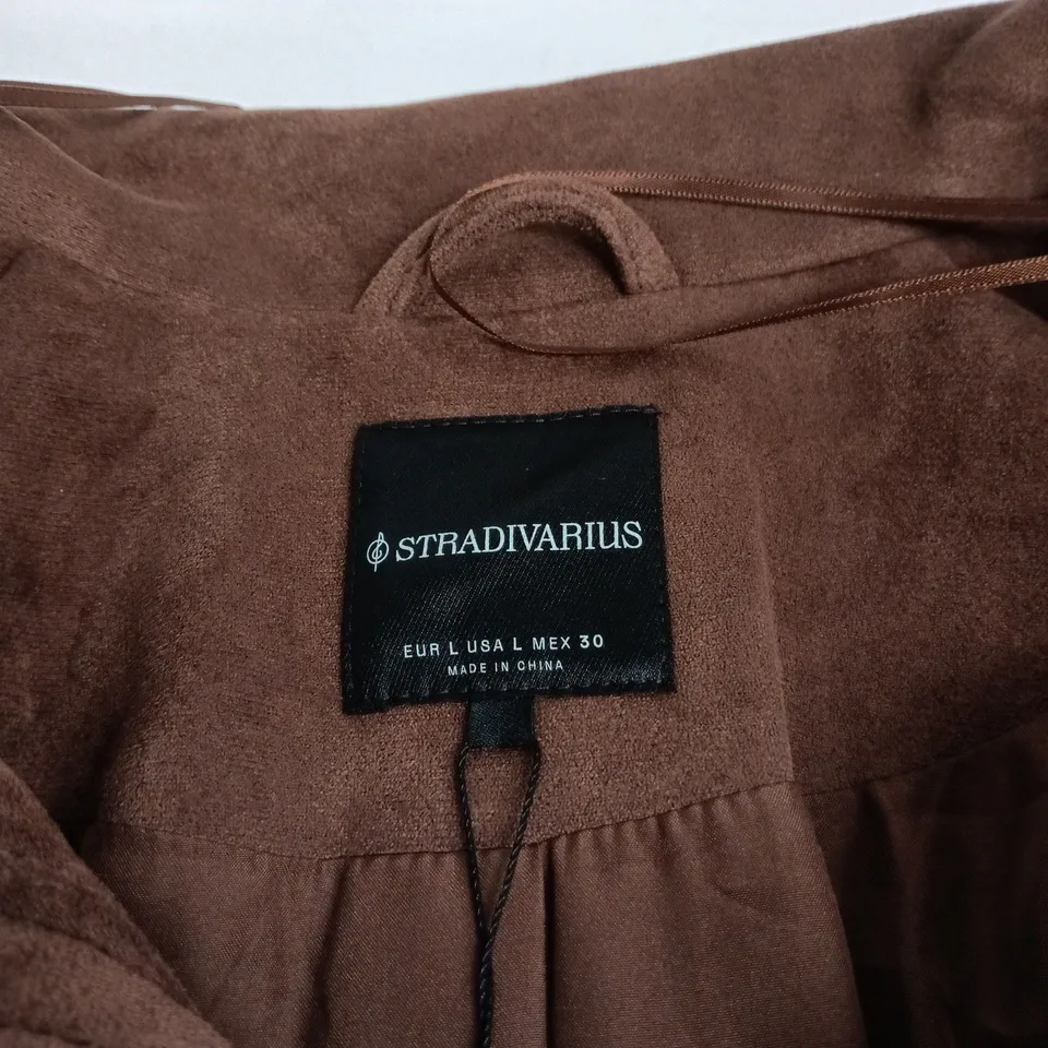 STRADIVARIUS BROWN SUEDE-LOOK JACKET (EU L, US L) – WOMEN'S