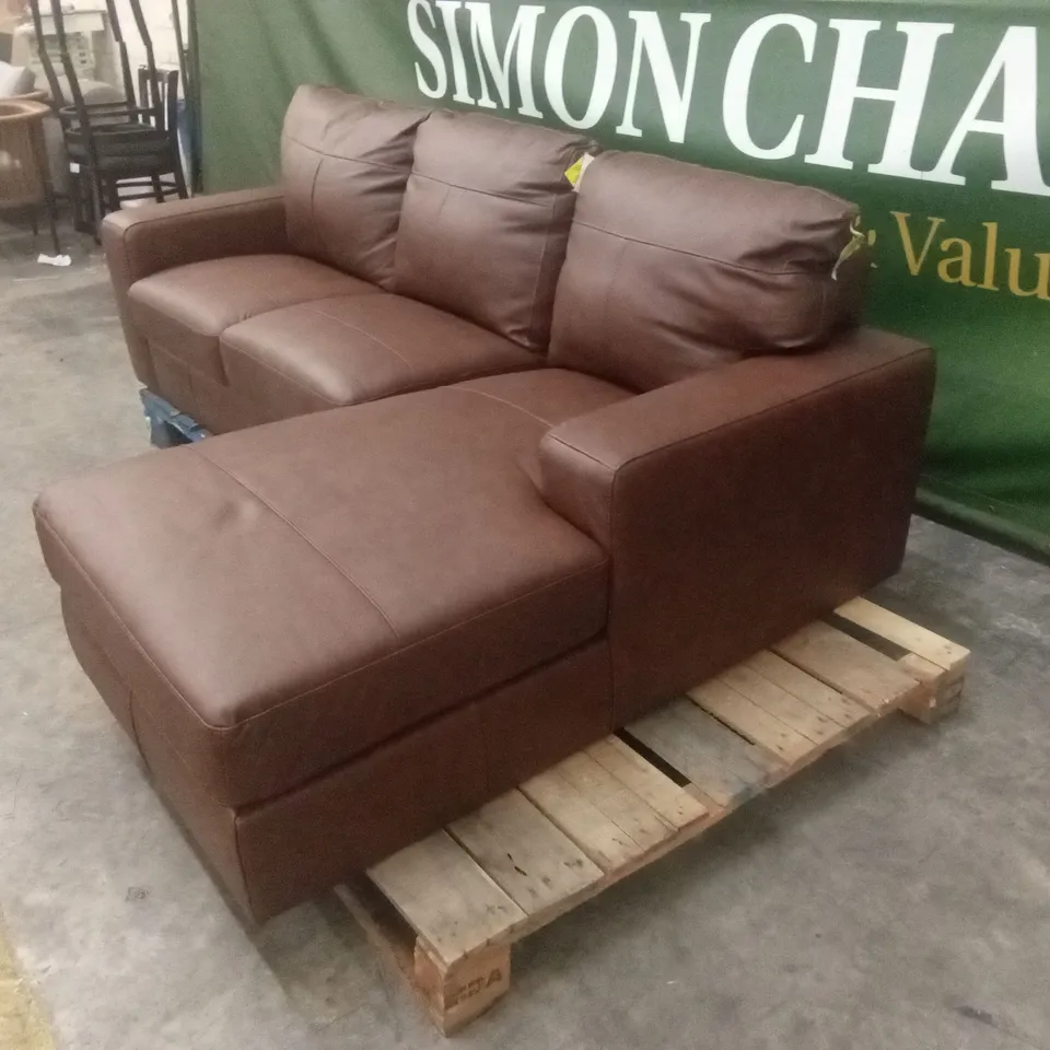 HAMPSHIRE ITALIAN LEATHER LEFT HAND 3 SEATER CHAISE RRP £1699