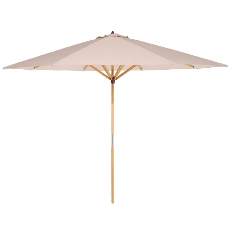 BOXED ROWLINSON ASHDOWN WOODEN PARASOL 3M - NATURAL 