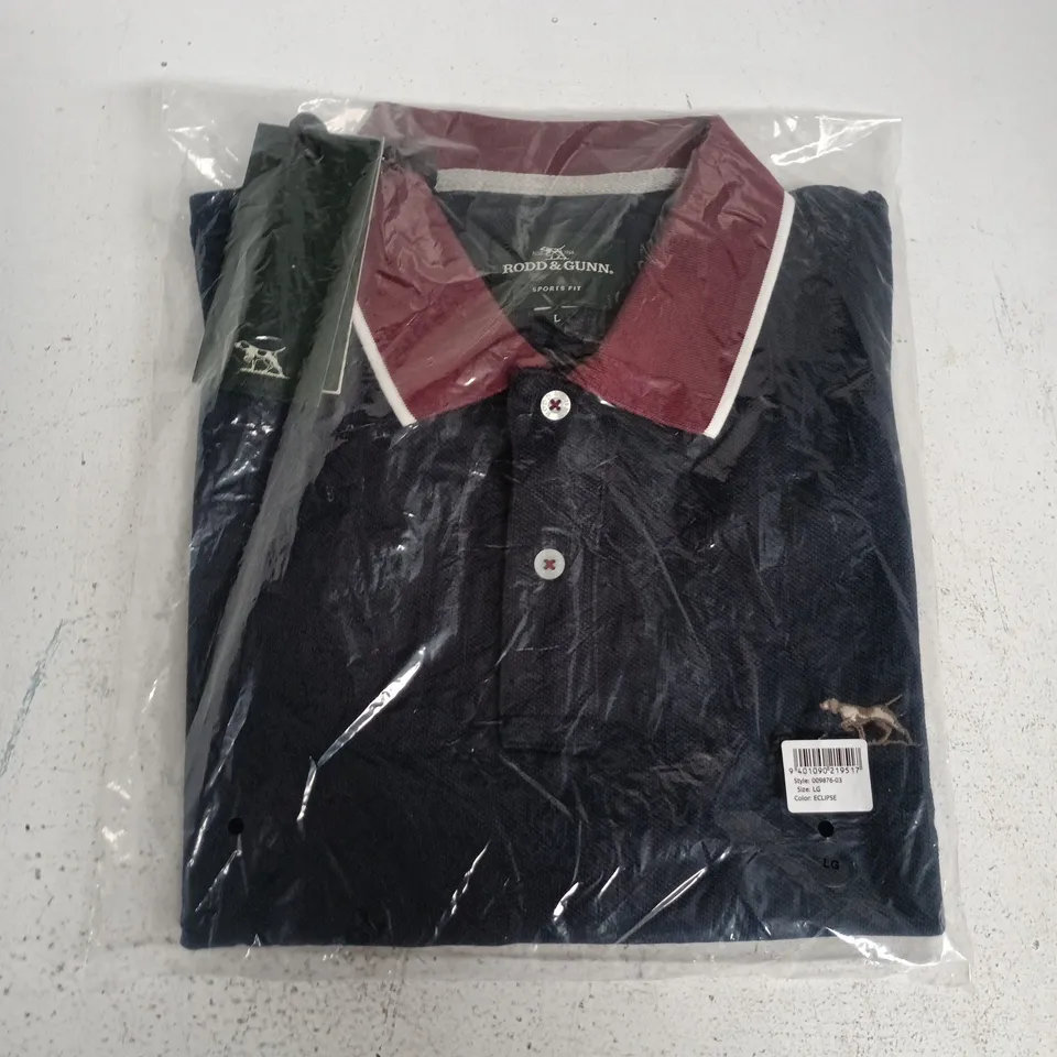 BAGGED RODD & GUNN NEW LYNN SF POLO IN ECLIPSE - LARGE