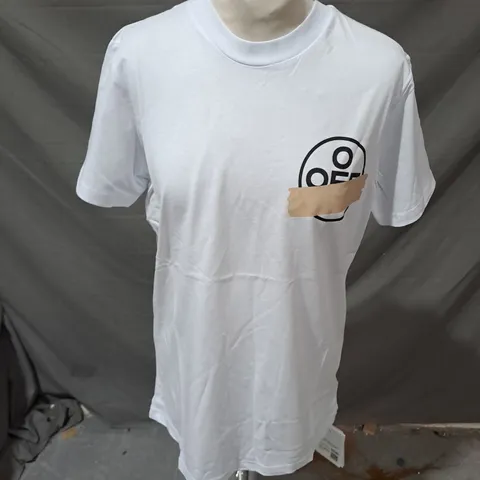 OFF WHITE PRINTED TEE IN WHITE SIZE S