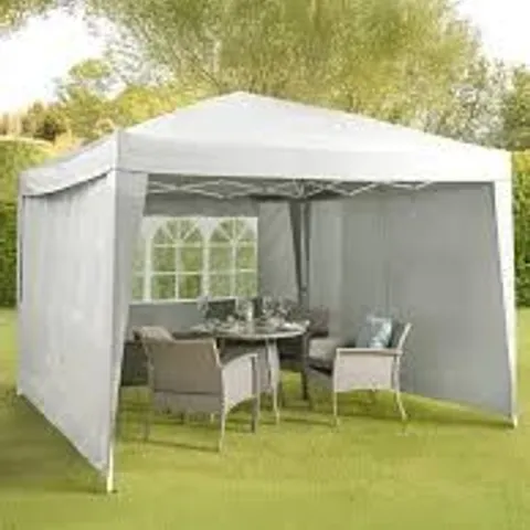 BOXED 3 X 3M POP UP GAZEBO WITH 3 PIECE SIDE PANELS - GREY (1 BOX)