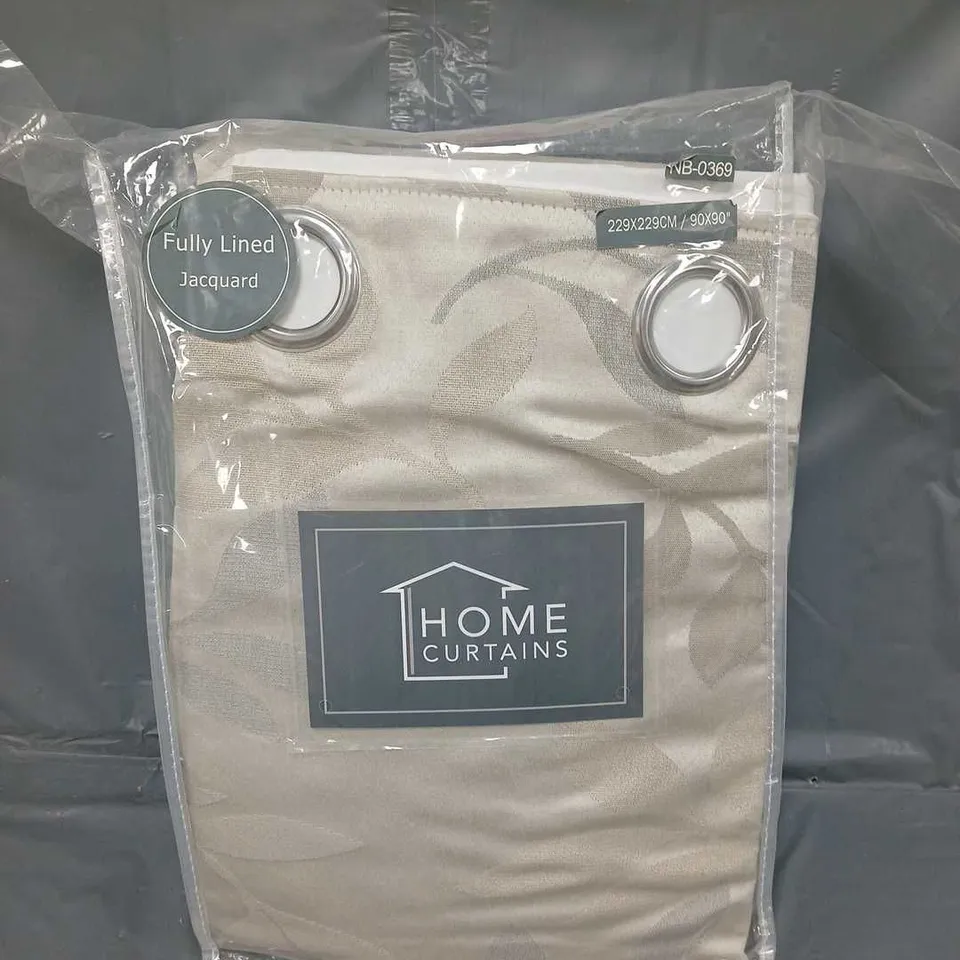 HOME JACQUARD EYELET CURTAINS - 90" X 90"