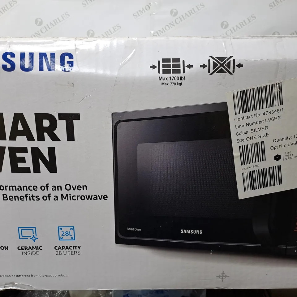 BOXED SAMSUNG MC28H5013ASEU FREESTANDING SMART OVEN RRP £244.99