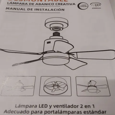 BOXED SKYLAN 45CM 5 BLADE E27 SOCKET CEILING FAN WITH LED LIGHT AND REMOTE (1 BOX)
