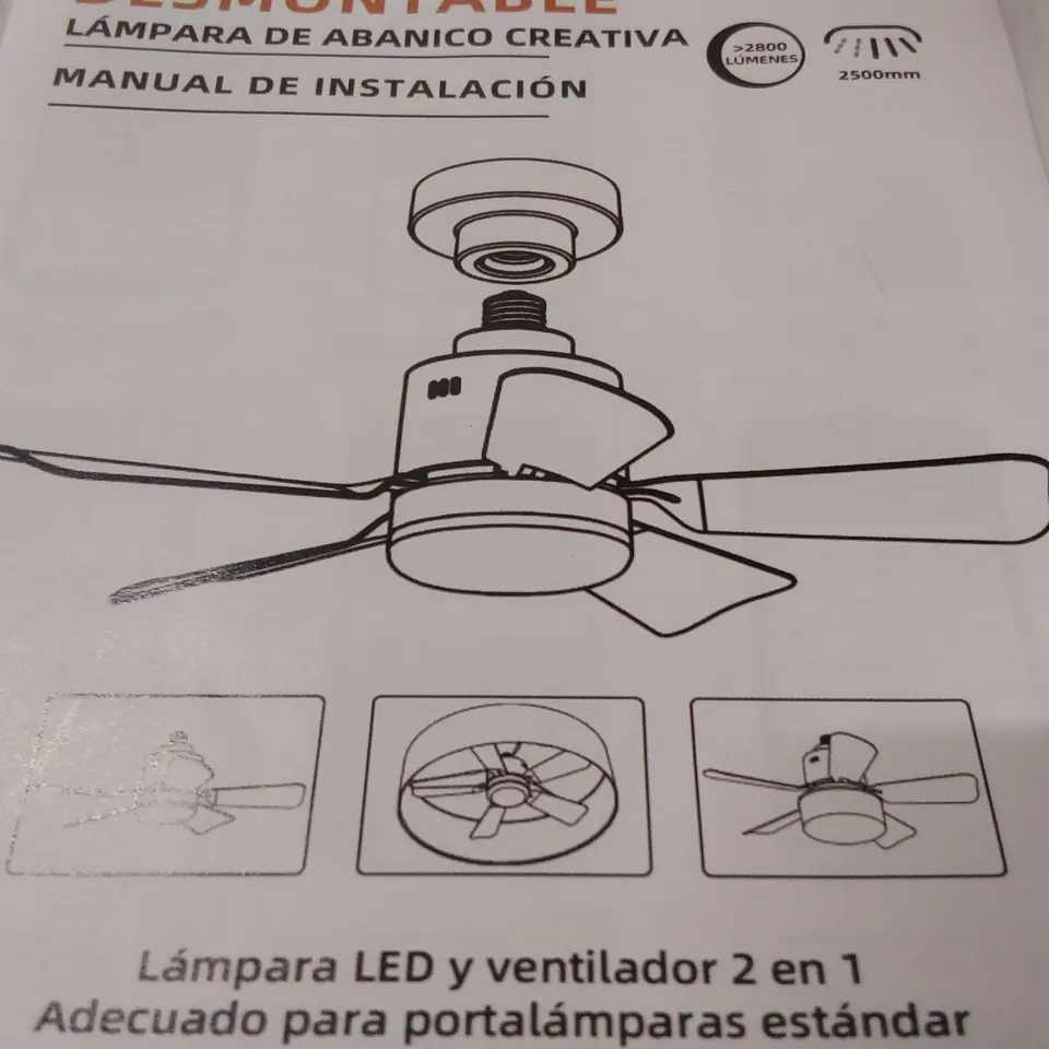 BOXED SKYLAN 45CM 5 BLADE E27 SOCKET CEILING FAN WITH LED LIGHT AND REMOTE (1 BOX)
