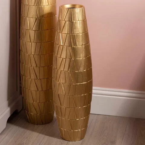 BOXED HAYWOOD GOLD POLYRESIN VASE