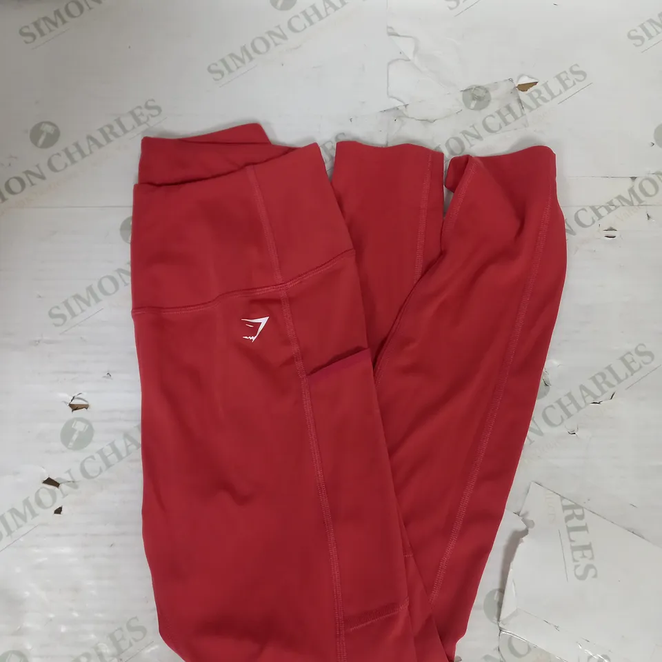GYMSHARK POCKET LEGGINGS IN RED SIZE S