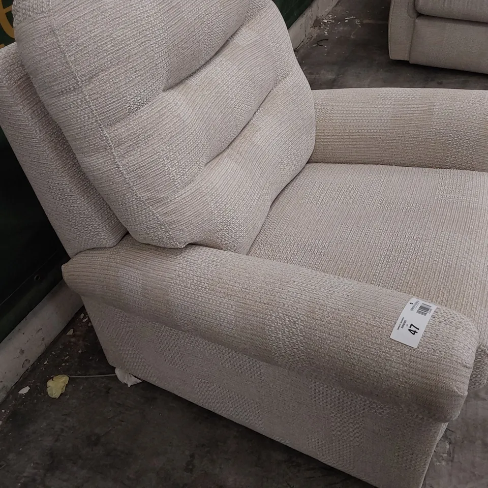 QUALITY BRITISH DESIGNER G PLAN HOLMES SMALL ARMCHAIR FARO MIST FABRIC 