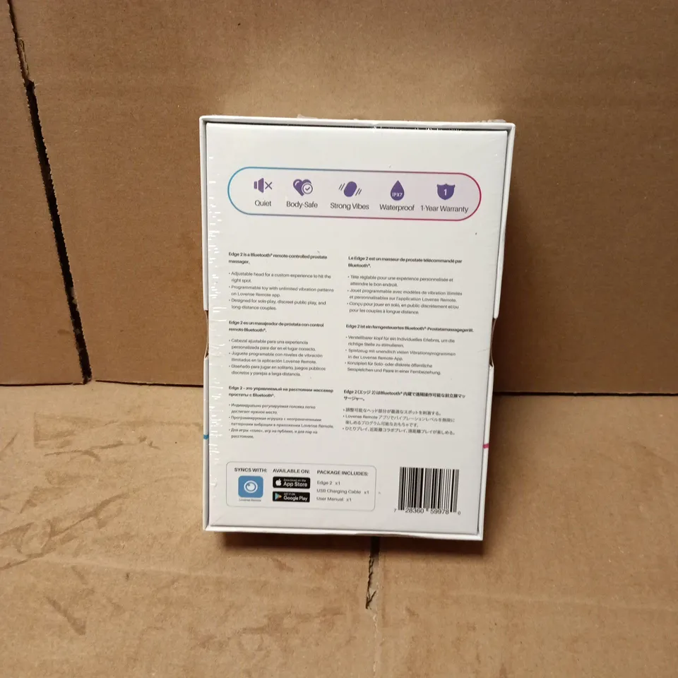 SEALED LOVENSE EDGE 2 BLUETOOTH REMOTE CONTROLLED PROSTRATE MASSAGER