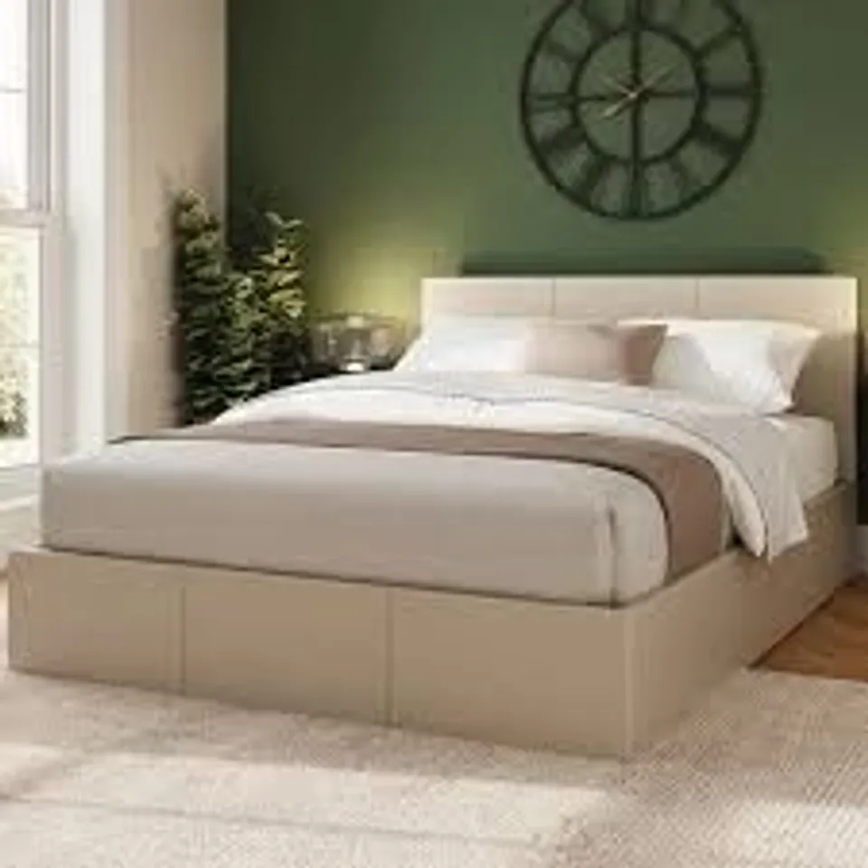 BOXED GFW DOUBLE NATURAL SIDE LIFT OTTOMAN BED (2 BOXES)