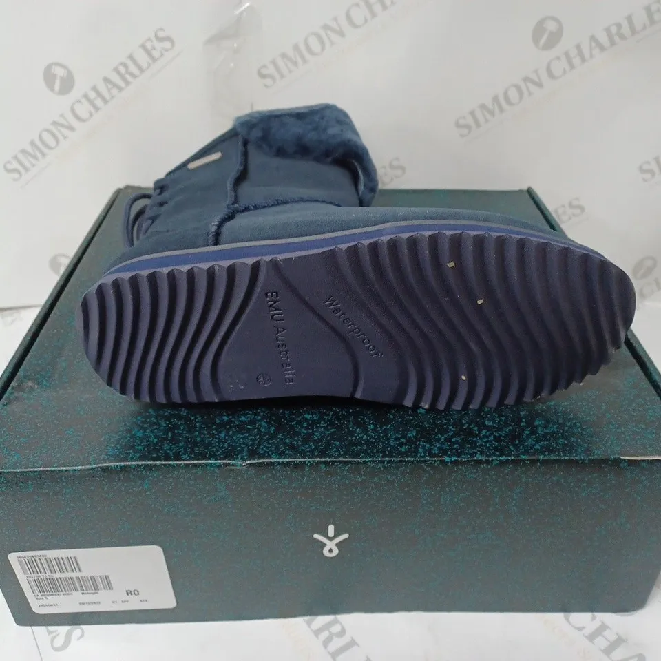 BOXED PAIR OF EMU AUSTRALIA BIRDWOOD BOOTS MIDNIGHT SIZE 5 