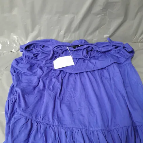 SLEEVELESS RUFFLED MIDI DRESS IN BLUE - 22
