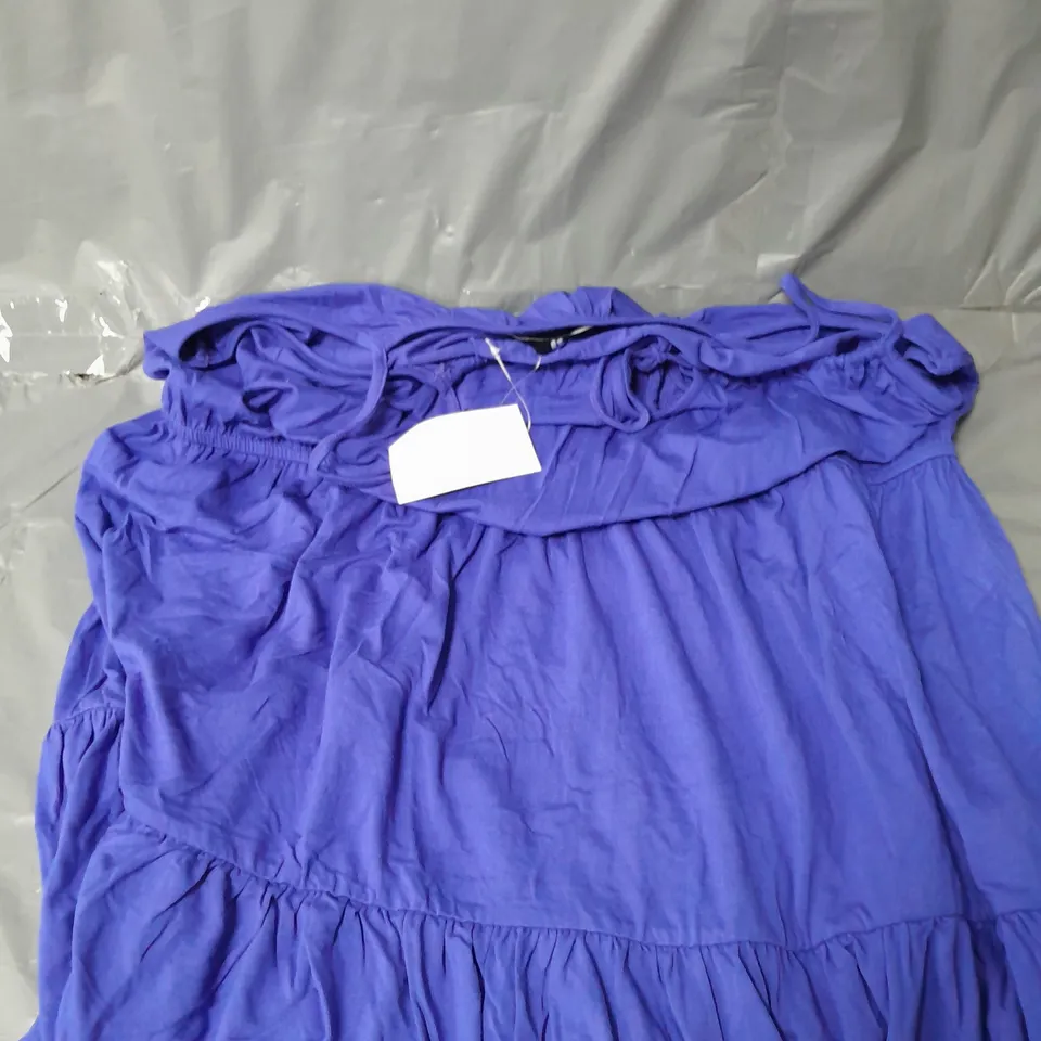 SLEEVELESS RUFFLED MIDI DRESS IN BLUE - 22