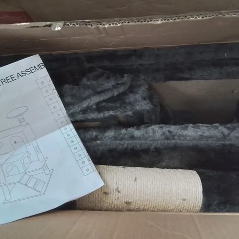 BOXED CAT PLAY/SCRATCHING TREE