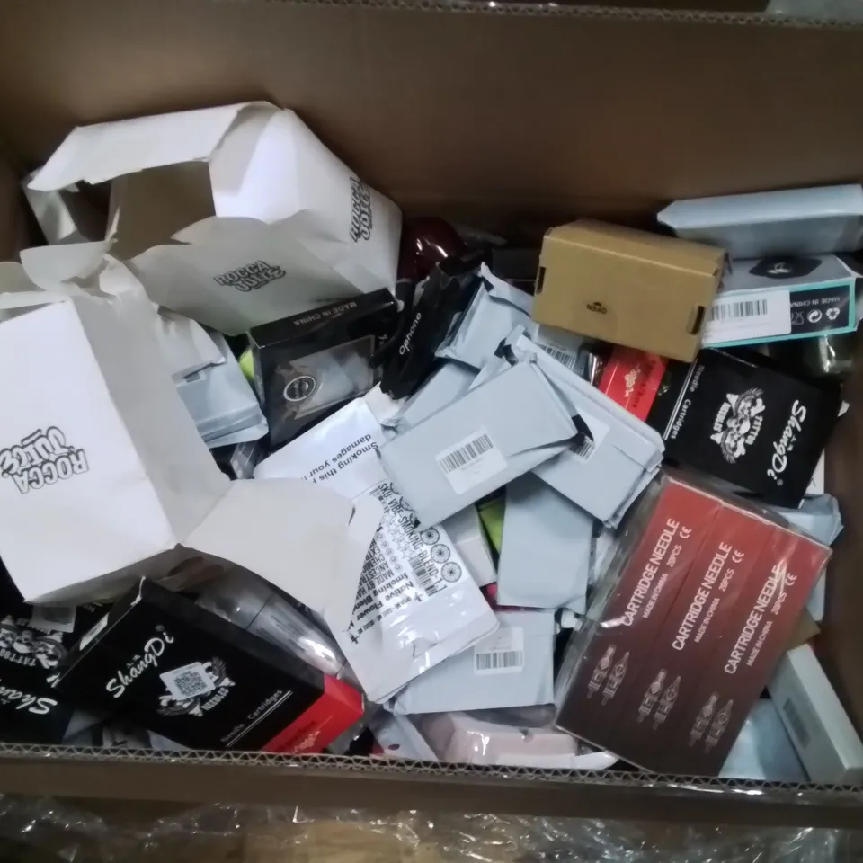 PALLET CONTAINING A LARGE QUANTITY OF TOBACCO PRODUCTS TO INCLUDE;VAPE CARTRIDGES,HERB GRINDERS,E-CIGARETTE,NICOTINE CHEWING GUM,CERAMIC BOWL,ROLLING PAPERS,E-CIGARETTE LIQUIDS