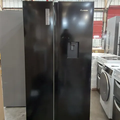 FIDGEMASTER MS91520DEB AMERICAN STYLE FRIDGE FREEZER IN BLACK WITH WATER DISPENSER