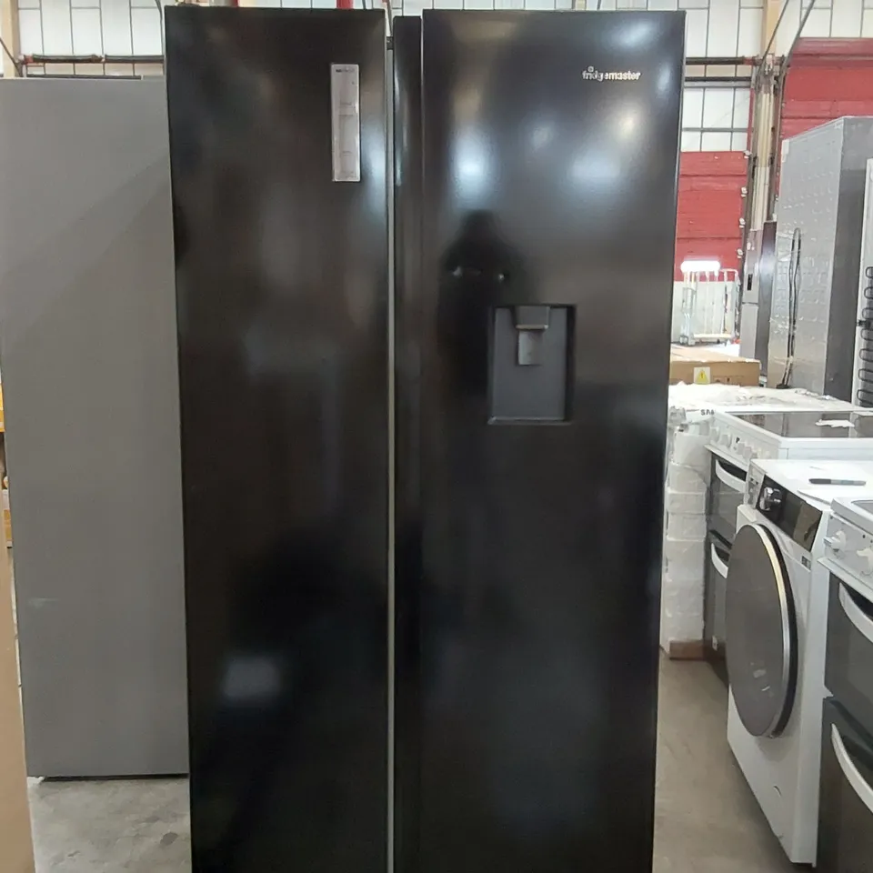 FIDGEMASTER MS91520DEB AMERICAN STYLE FRIDGE FREEZER IN BLACK WITH WATER DISPENSER 