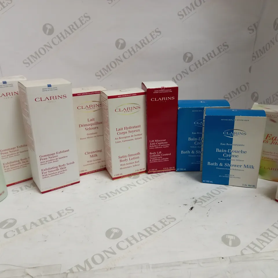 LOT OF 10 CLARINS BODY CARE ITEMS
