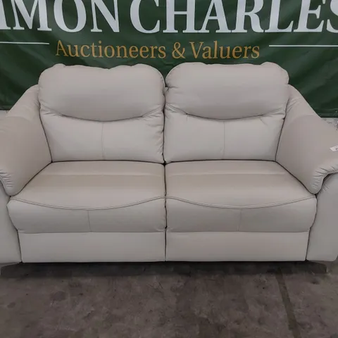 QUALITY BRITISH DESIGNER G PLAN JACKSON THREE SEATER SOFA OXFORD CHALK LEATHER