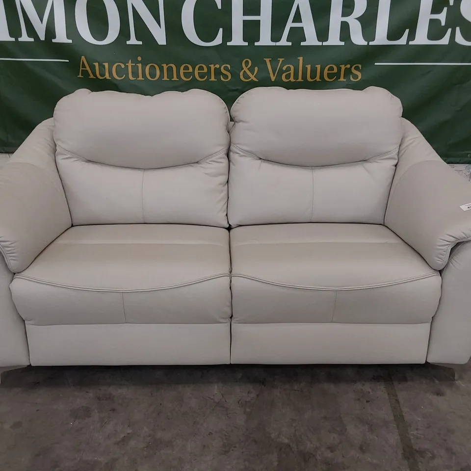QUALITY BRITISH DESIGNER G PLAN JACKSON THREE SEATER SOFA OXFORD CHALK LEATHER