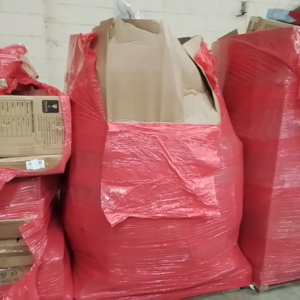 PALLET OF ASSORTED ITEMS TO INCLUDE: AIRFRYER, AUDIO TURNTABLE, BOXES OF POCKET DIARIES, WONDER CHEF PAN, LARGE RUG ECT