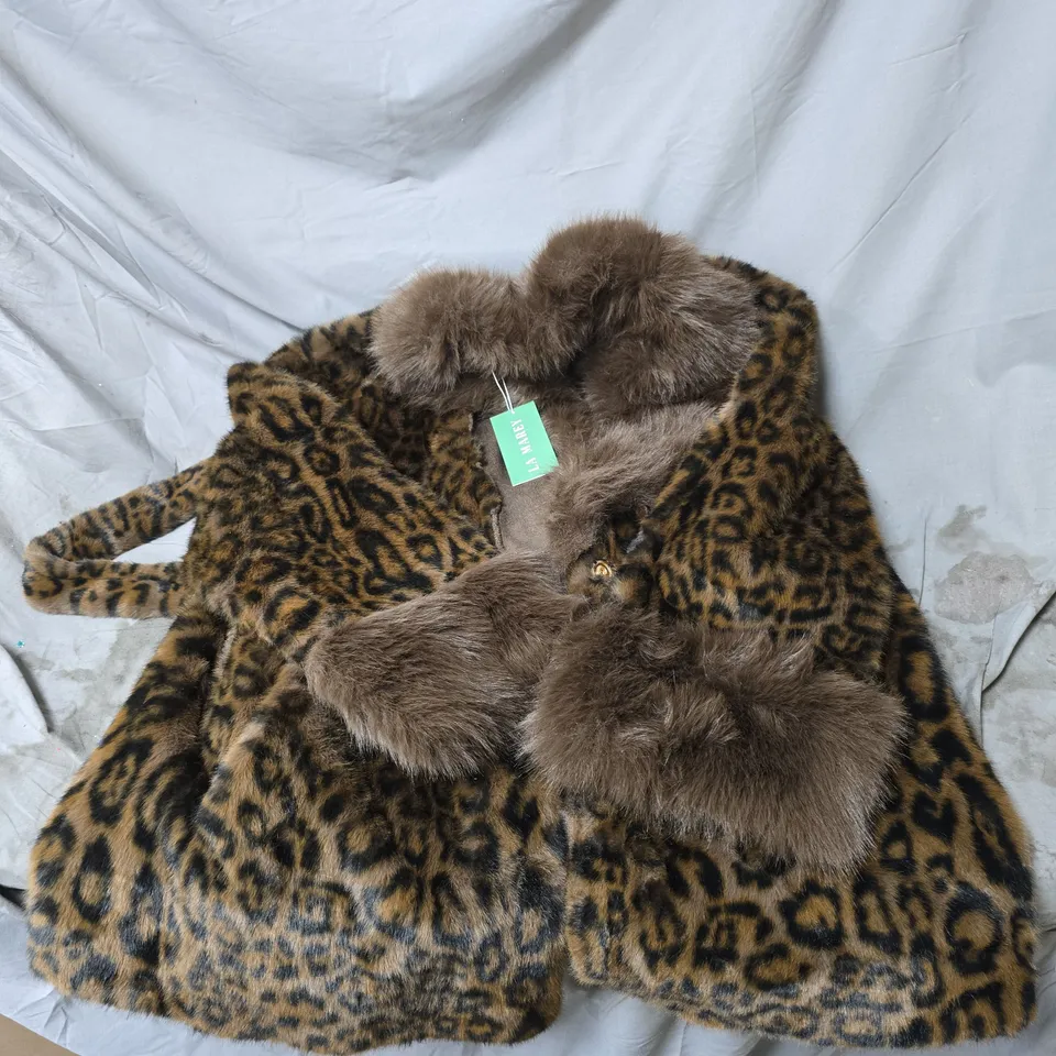 LA MAREY LEOPARD PRINT FAUX FUR COAT – WOMEN ONE SIZE