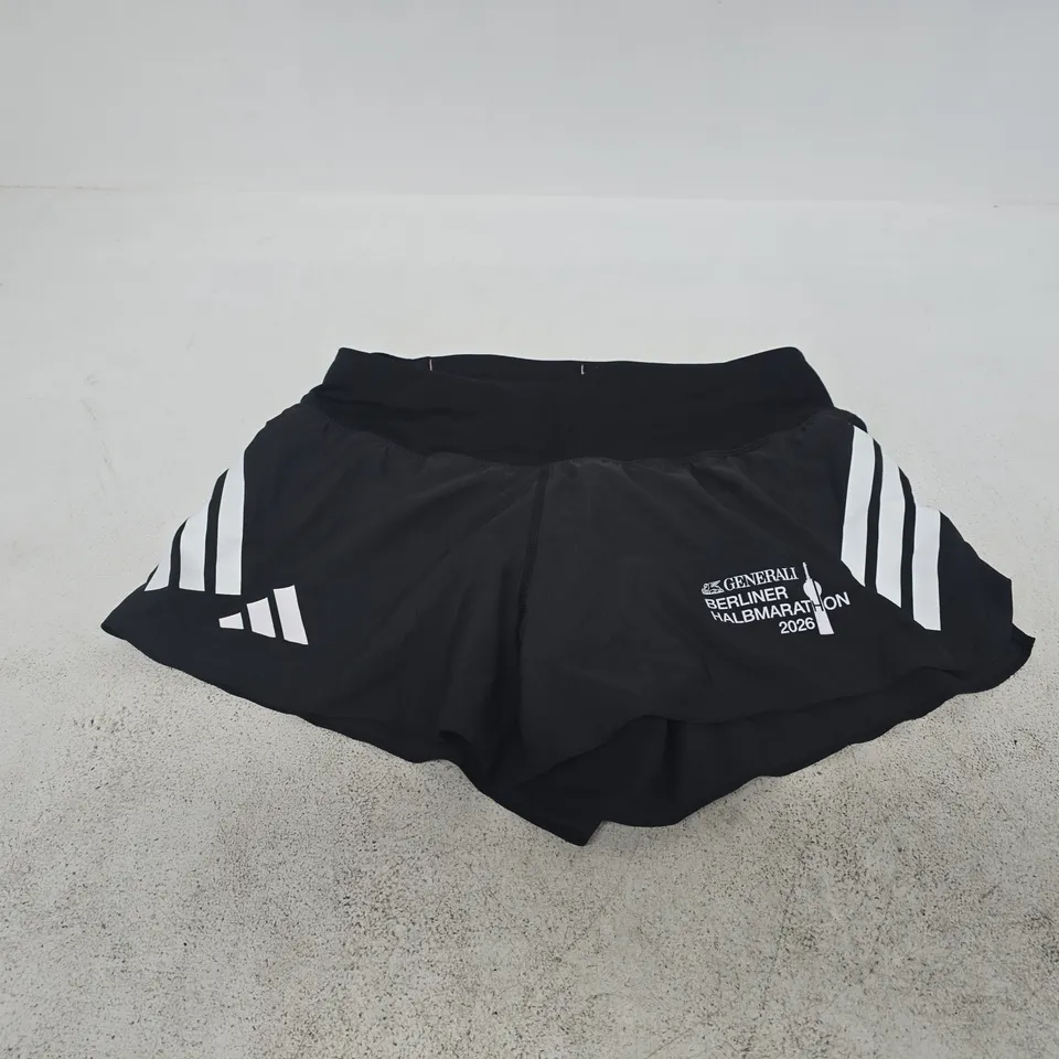 ADIDAS BERLIN HALF MARATHON RUNNING SHORTS, BLACK, SIZE SMALL (USA SMALL)