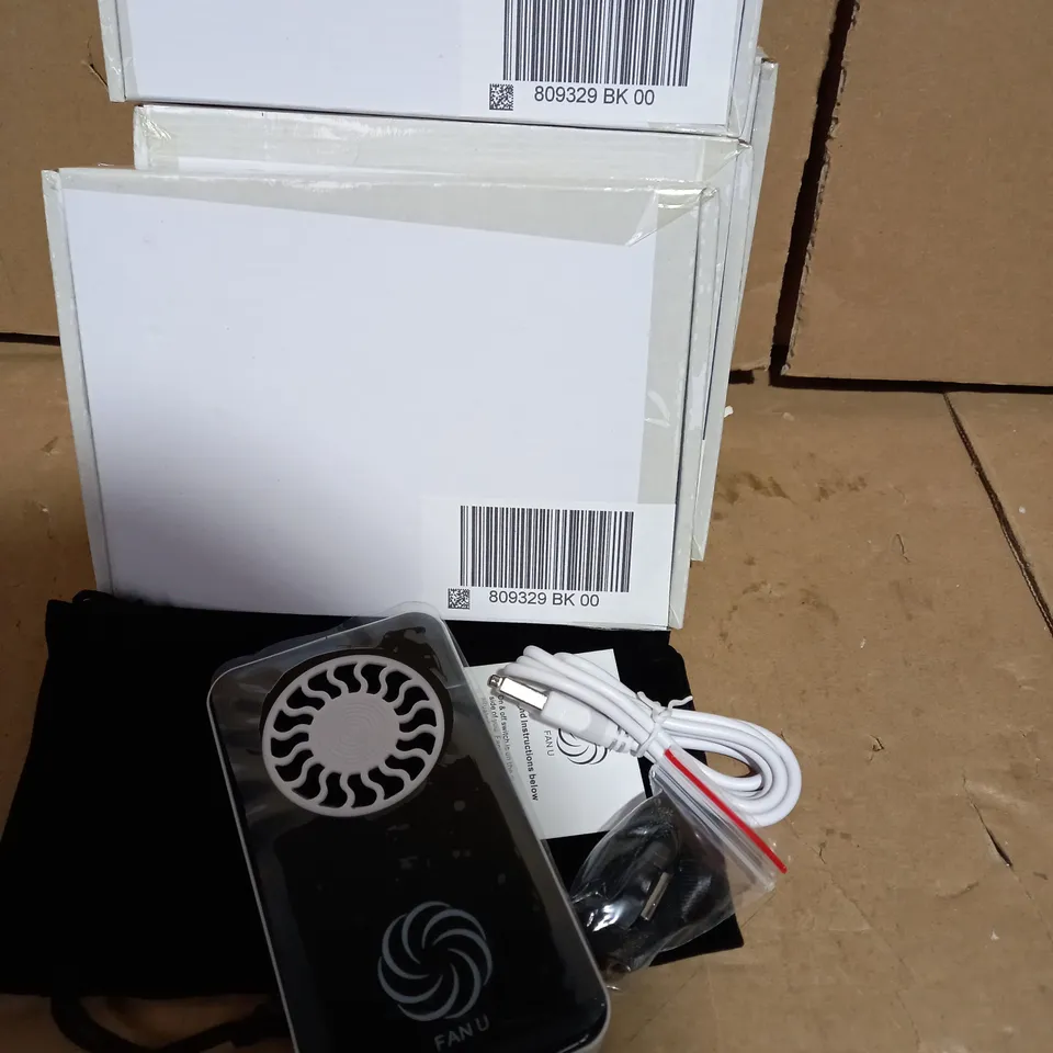 LOT OF 5 FAN U PORTABLE & RECHARGEABLE FANS - BLACK