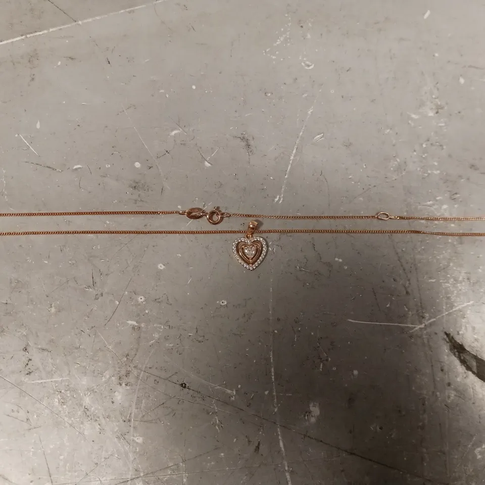 ROSE GOLD & RHODIUM PLATED STERLING NECKLACE 