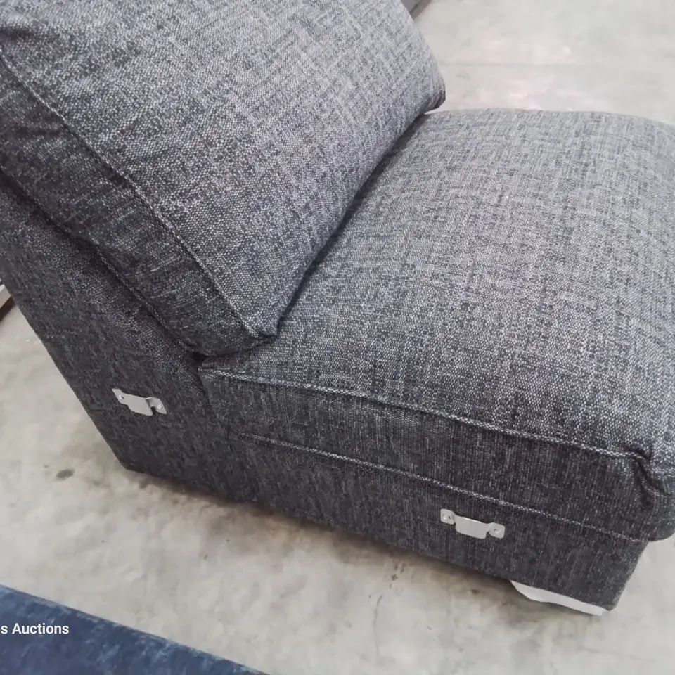 DESIGNER CELESTE ARMLESS SECTION BARLEY GRAPHITE FABRIC