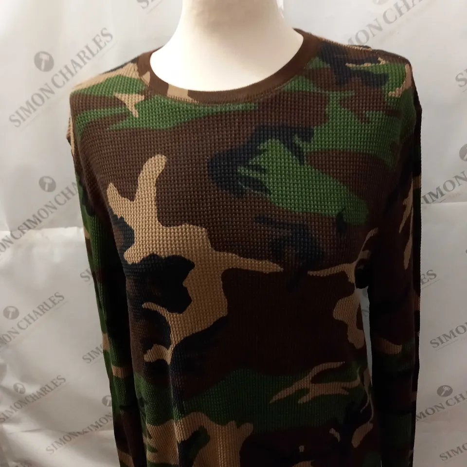 POLO RALPH LAUREN CAMOUFLAGE KNITTED JUMPER SIZE L