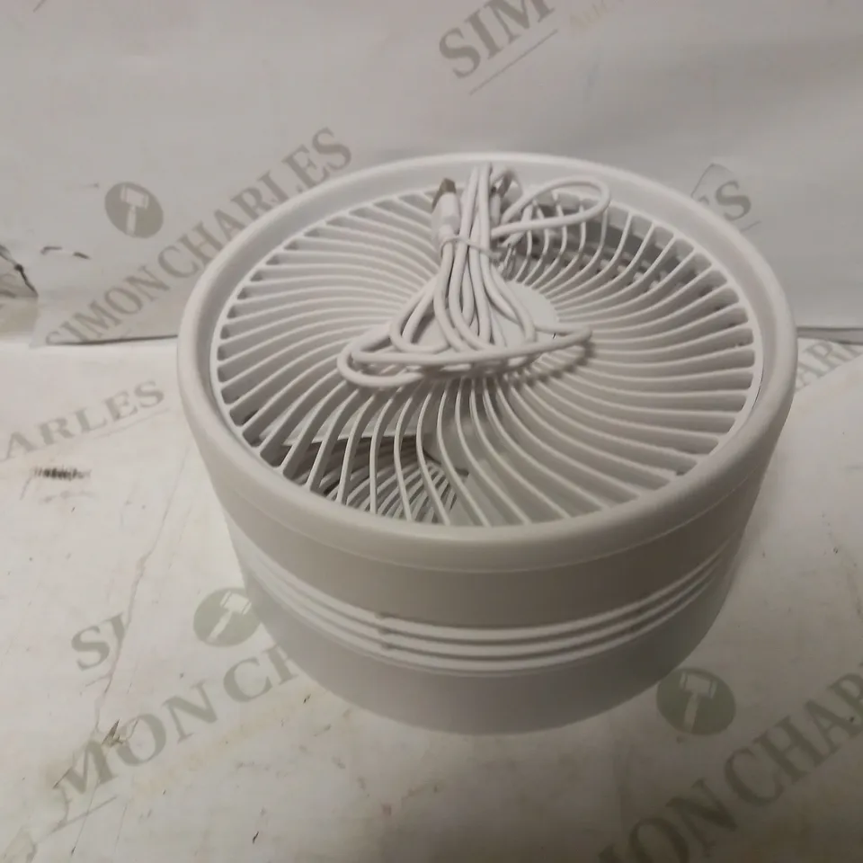BELL & HOWELL RECHARGEABLE EXTENDABLE DESK & FLOOR FAN, WHITE