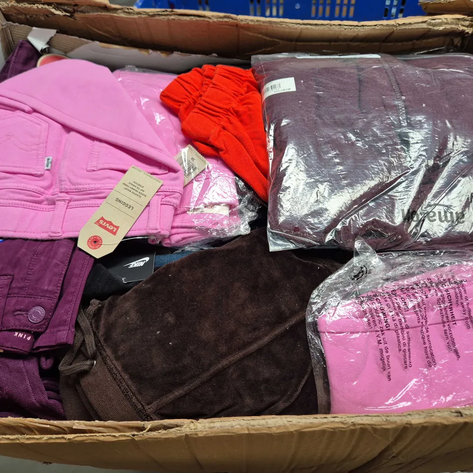 APPROXIMATELY 90 ASSORTED GIRLS CLOTHING ITEMS IN VARIOUS SIZES, STYLES & COLOURS TO INCLUDE BRANDS SUCH AS LITTLE NIKE, ADIDAS, POLO RALPH LAUREN, ETC - COLLECTION ONLY