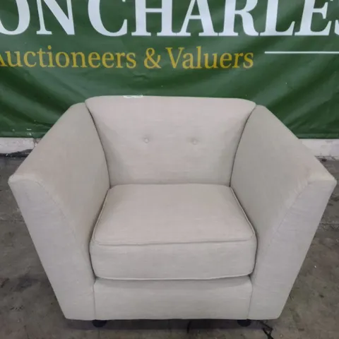 QUALITY DESIGNER ARMCHAIR - LIGHT GREY FABRIC