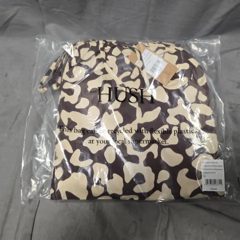 BAGGED HUSH ANGELINA COTTON SATIN ANIMAL PRINT PYJAMAS (XL)