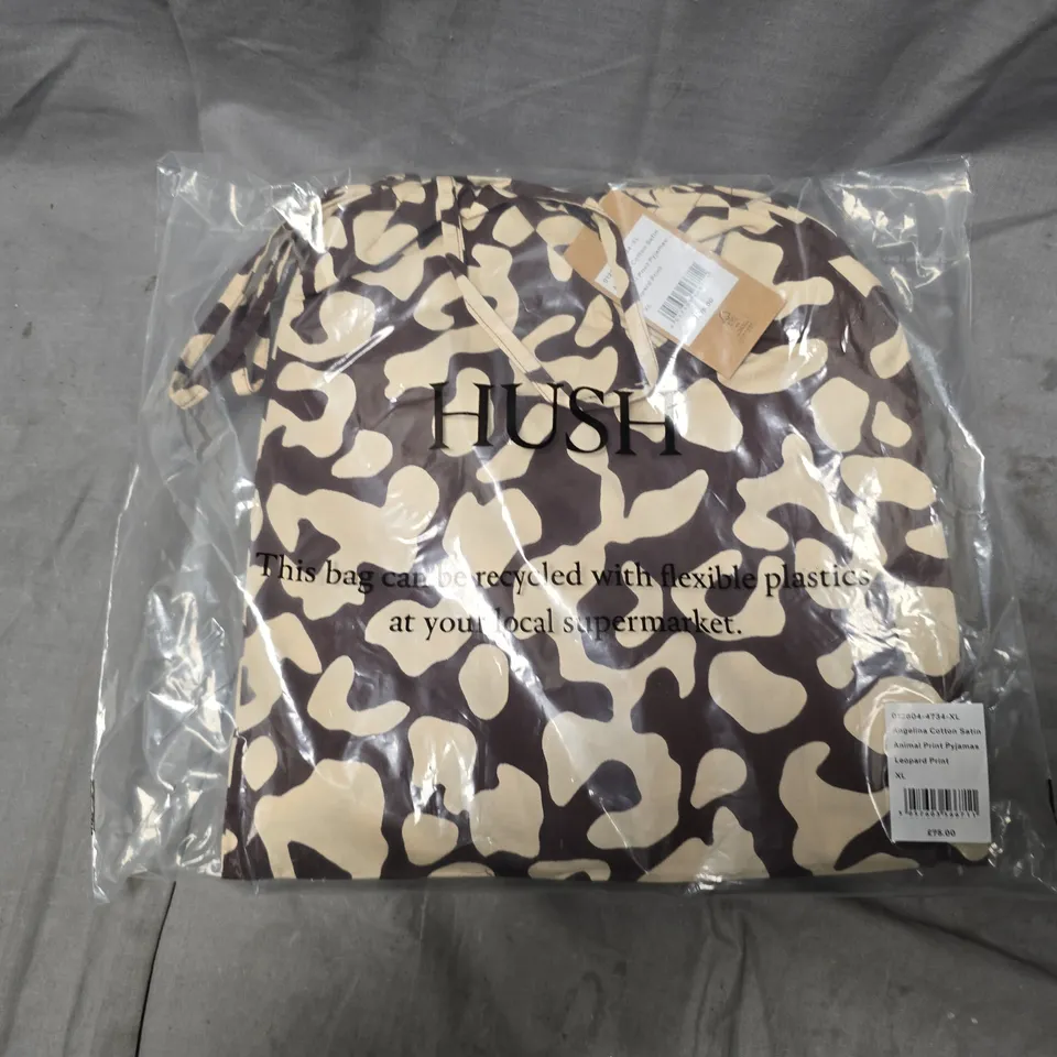 BAGGED HUSH ANGELINA COTTON SATIN ANIMAL PRINT PYJAMAS (XL)