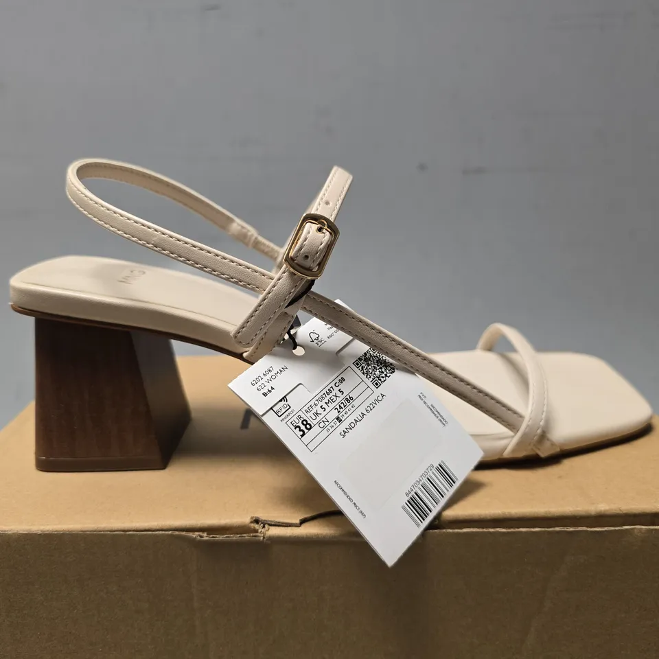 BOXED MNG OPEN TOE WEDGE SANDALS - UK 5 