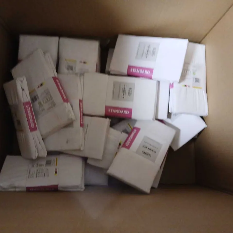 LOT OF APPROXIMATELY 27 COTTON RICH PILLOWCASE PAIRS IN WHITE