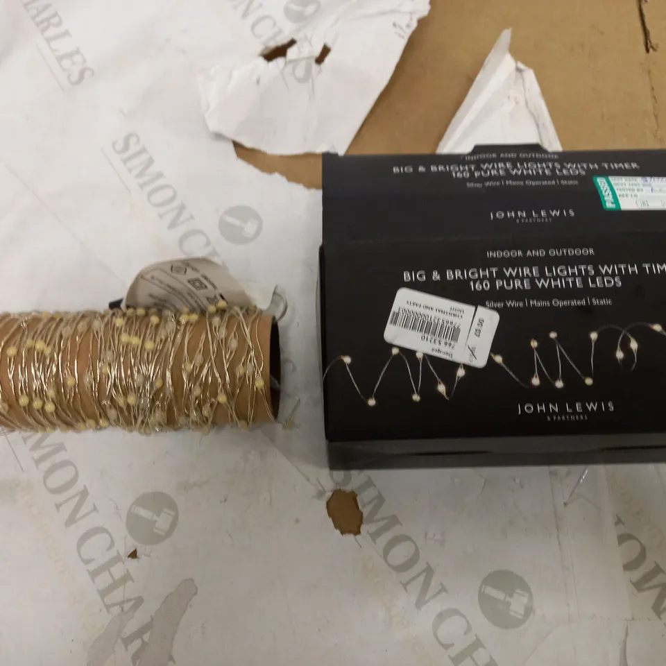 BIG & BRIGHT WIRE LIGHTS WITH TIMER 160 PURE WHITE LEDS 