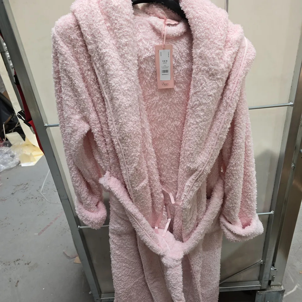 BOUX AVENUE PINK FLUFFY BOUCLE LONG GOWN – UK M
