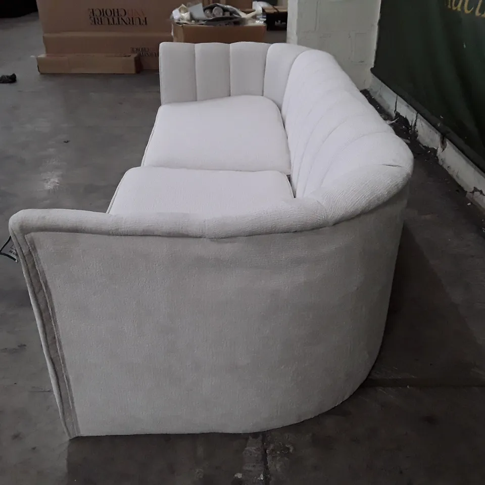 QUALITY DESIGNER 3 SEATER SOFA - WHITE FABRIC