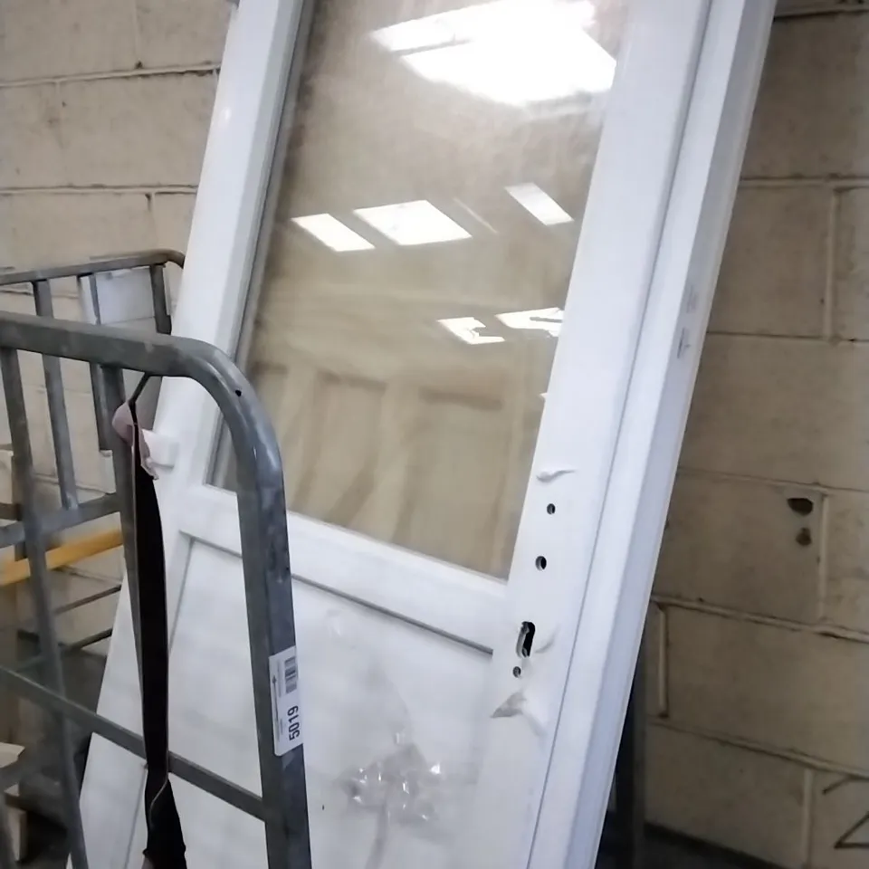 PVCU BACK DOOR HALF GLAZED RIGHT HAND OPENING, SIZE NOT SPECIFIED