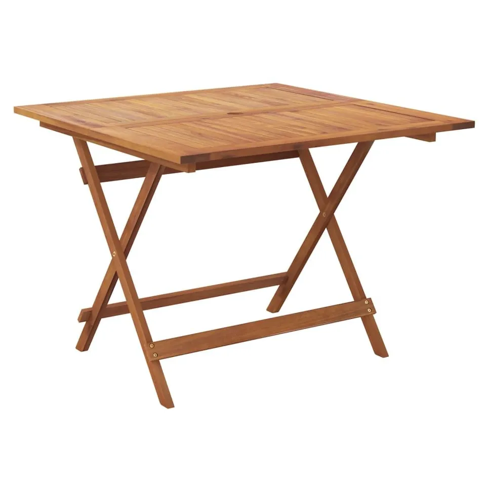 BOXED VIDAXL FOLDING GARDEN TABLE 90X90X75 CM SOLID WOOD ACACIA