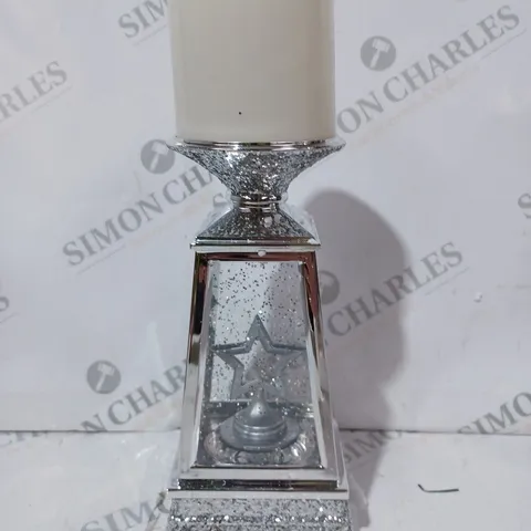 JM BY JULIEN MACDONALD FLAMELESS CANDLE HOLDER WITH SWIRLING GLITTER