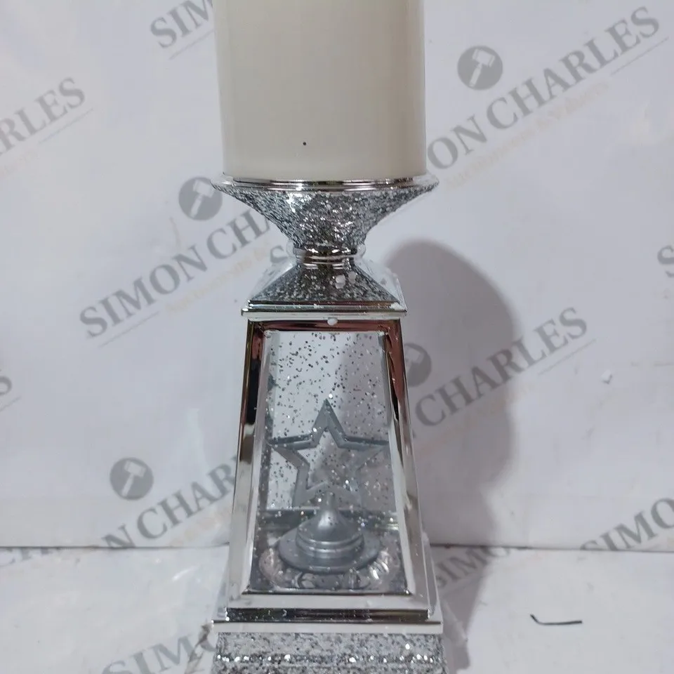 JM BY JULIEN MACDONALD FLAMELESS CANDLE HOLDER WITH SWIRLING GLITTER