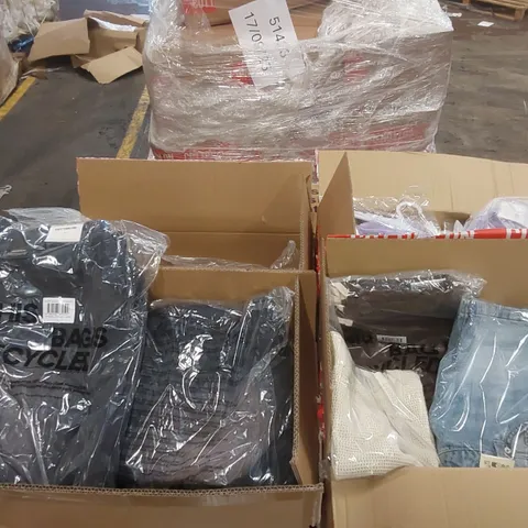 PALLET CONTAINING A LARGE QUANTITY OF BRAND NEW ASSORTED PRODUCTS INCLUDING: JUMPERS, JEANS, TROUSERS, UNDERWEAR, BIKINI BOTTOMS ECT