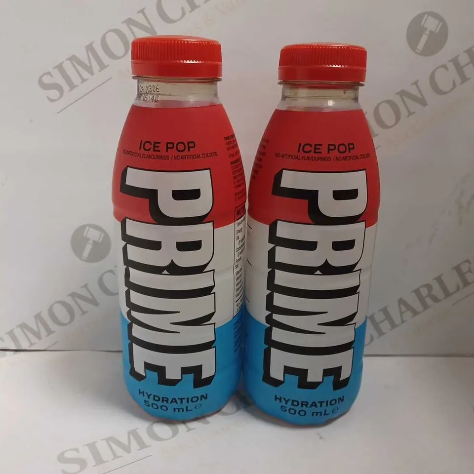 LOT OF 2 BOTTLES OF PRIME HYDRATION DRINK (ICE POP)